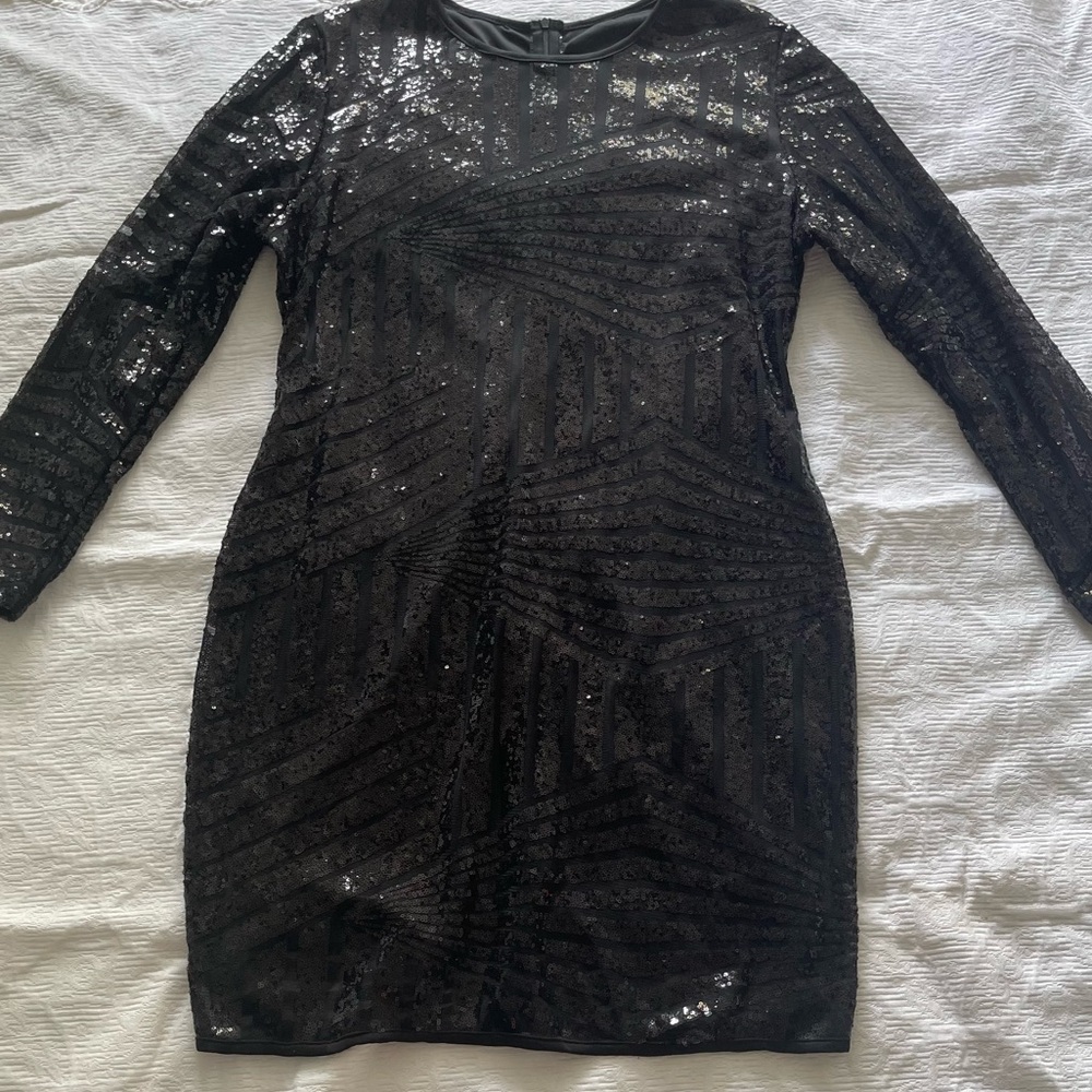 Elegant Black Sequin Dress